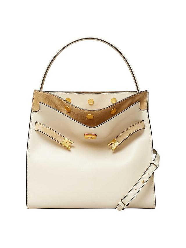 Womens Small Lee Radziwill Leather & Suede Double Bag - New Cream Product Image