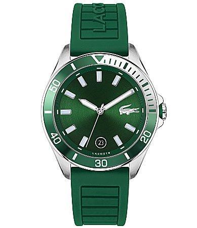 Lacoste Mens Tiebreaker Quartz Analog Green Silicone Strap Watch Product Image