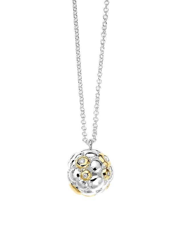 Womens Chimera Sterling Silver, 18K Yellow Gold, & Diamond Large Cluster Pendant Necklace Product Image