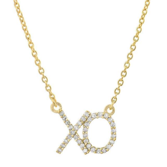 Gemminded 10k Gold 1/6 Carat T.W. Diamond XO Pendant Necklace, Womens White Product Image