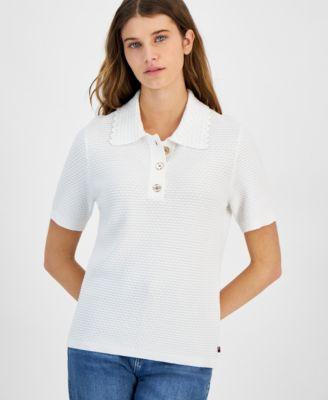 Women's Cotton Textured Polo Top product image