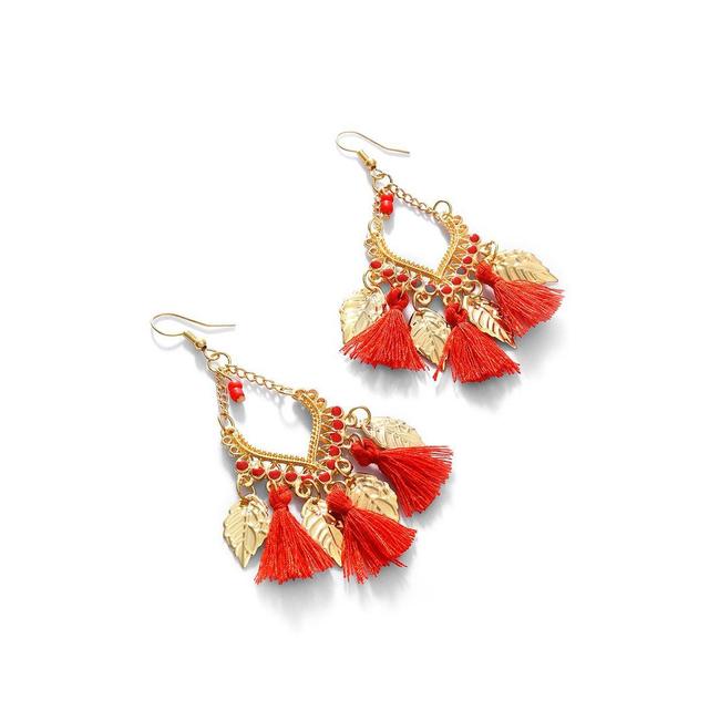 Sohi Womens Tassel Drop Earrings - Multicolor Product Image