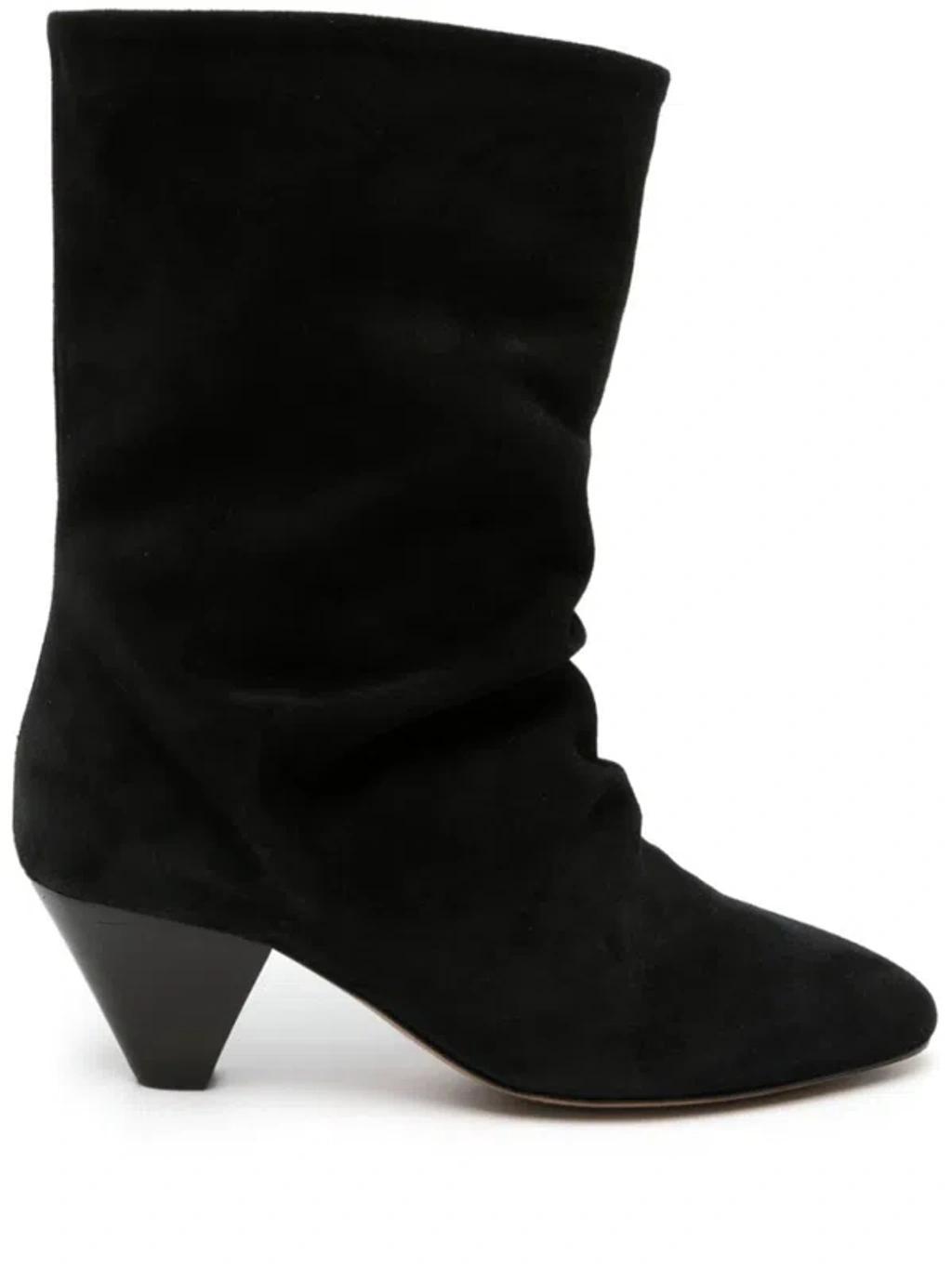 Reachi Suede Leather Boots In Black product image