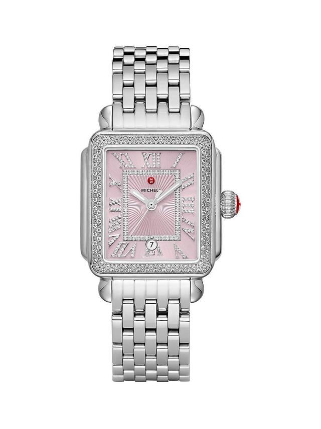 Womens Deco Madison Stainless Steel & Diamond Bracelet Watch Product Image