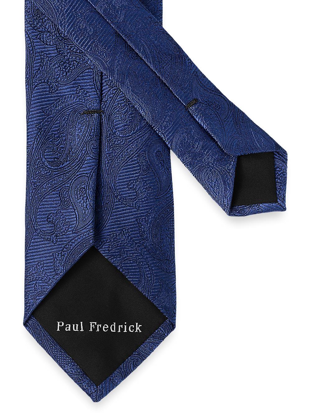 Paisley Woven Silk Tie - Navy Product Image