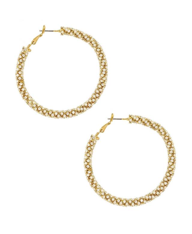 Womens Rope Chain 18K Gold-Plated Hoops Product Image