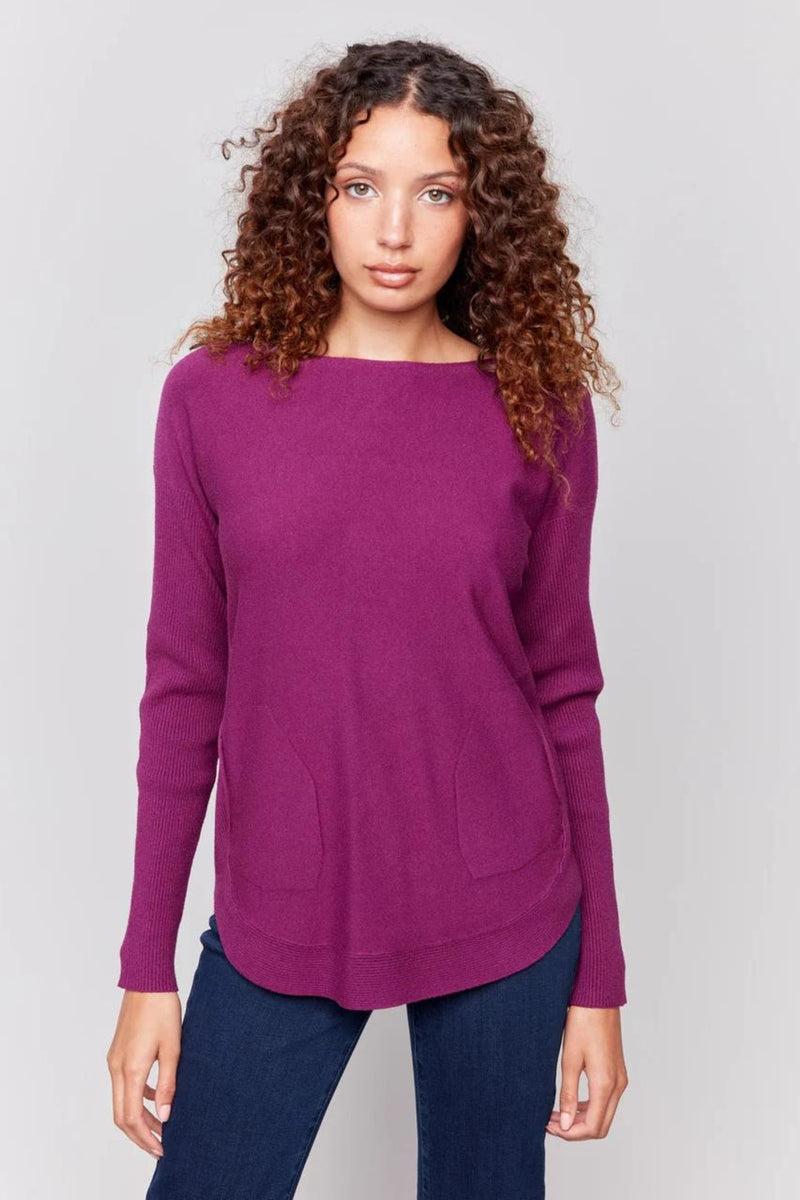 Mulberry Lace Up Sweater Product Image