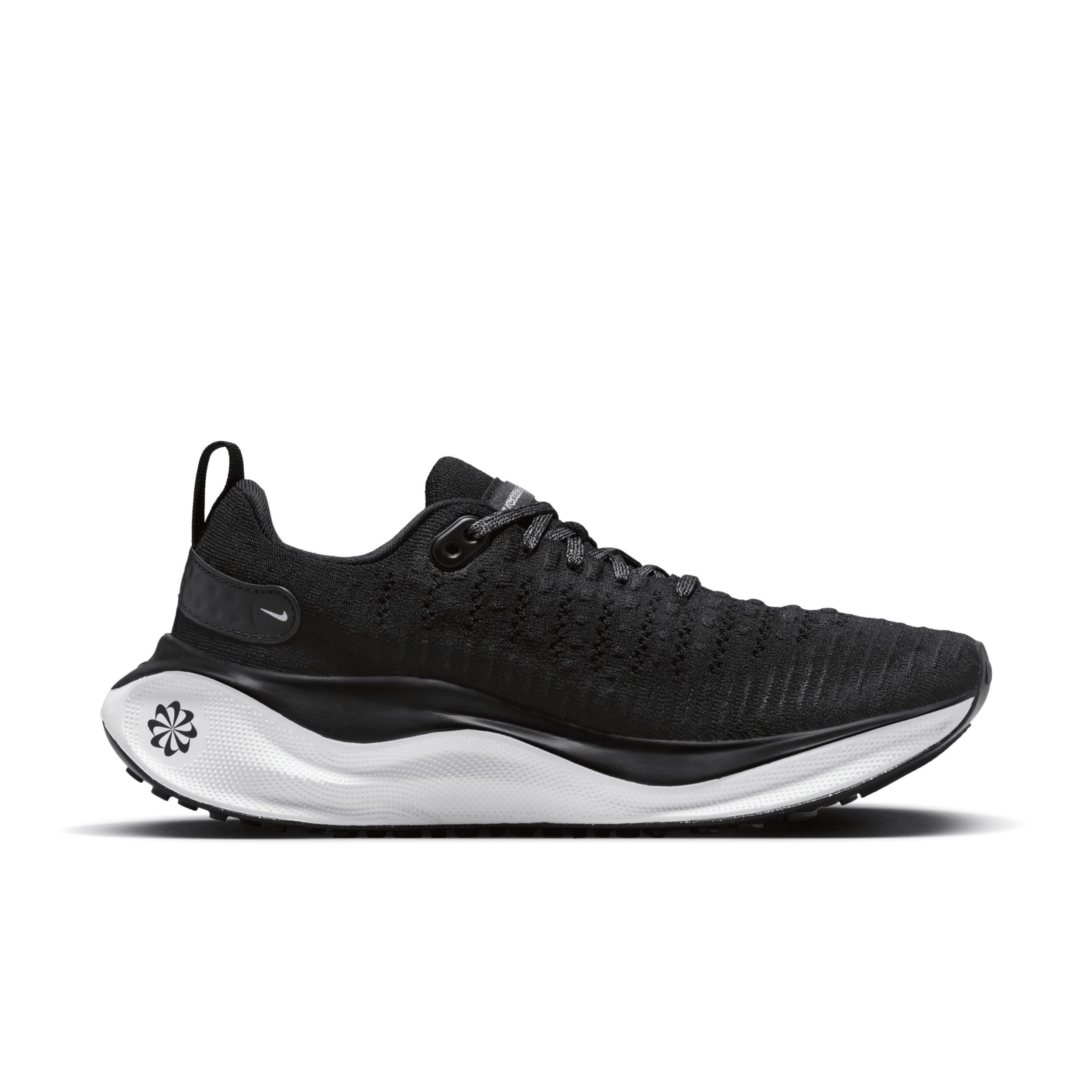 Nike Womens Nike React Infinity Run Flyknit 4 - Womens Running Shoes Black/White/Dark Grey Product Image