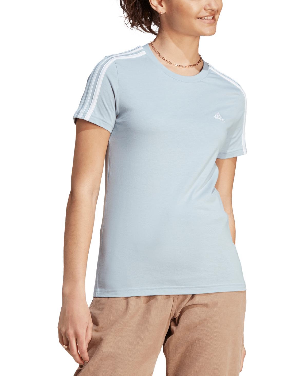 adidas Womens Essentials Cotton 3 Stripe T-Shirt Product Image