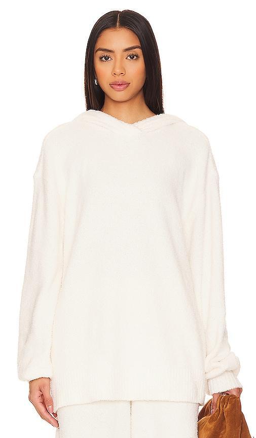 WeWoreWhat Hooded Turtleneck Boucle Sweater in Ivory. - size XXS/XS (also in L/XL, S/M) Product Image