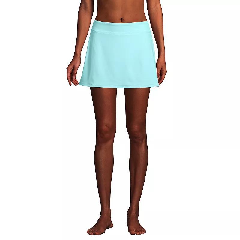 Petite Lands End UPF 50 Tummy Control Swim Skirt, Womens Paradise Blue Product Image