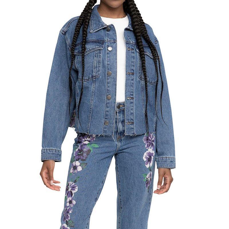 Womens PTCL Floral Denim Jacket Product Image