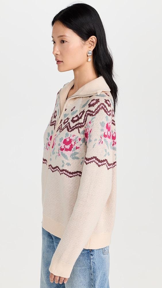 For Love & Lemons Ski Lodge Knit Zip-Up Sweater | Shopbop Product Image