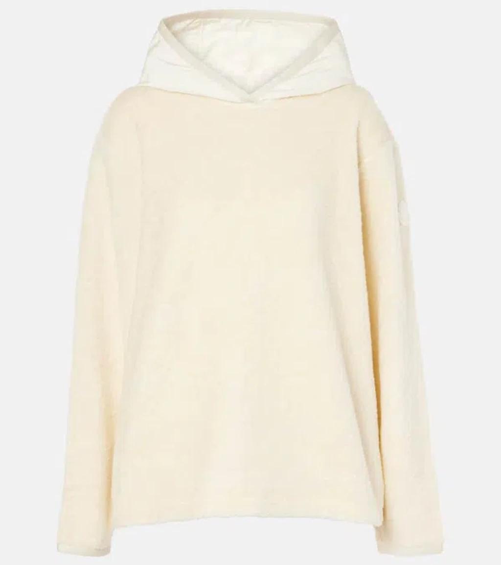 MONCLER Teddy Hoodie In Cream Product Image