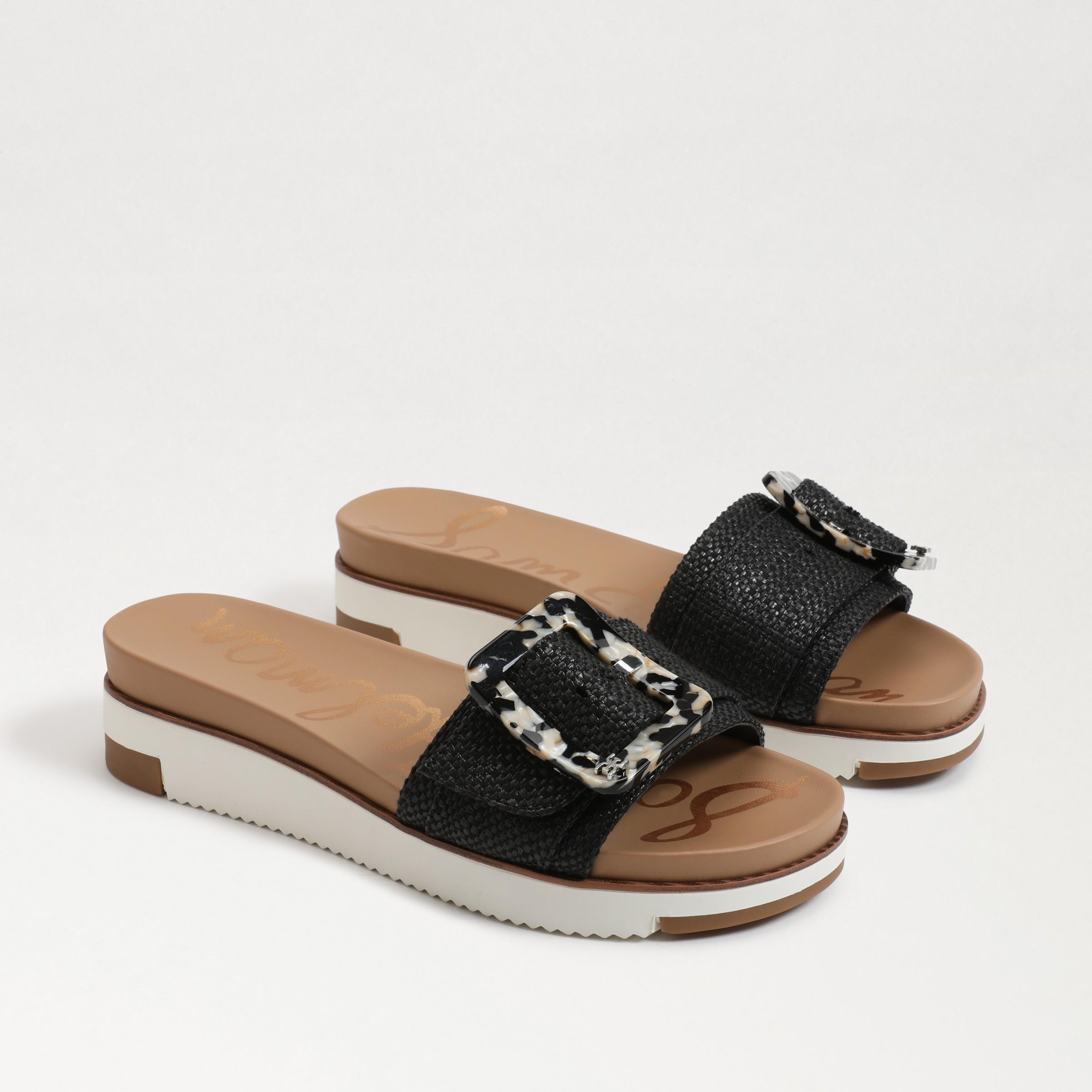 Womens Ariane Raffia Buckle Platform Slides Product Image