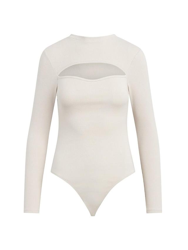 Womens Ribbed Cut-Out Bodysuit Product Image