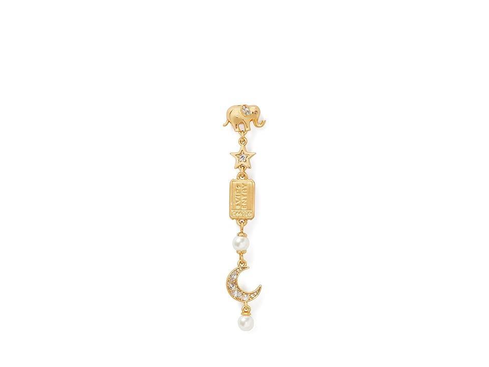 Womens Gold-Plated, Cubic Zirconia & Faux Resin Pearl Charm Linear Earrings Product Image