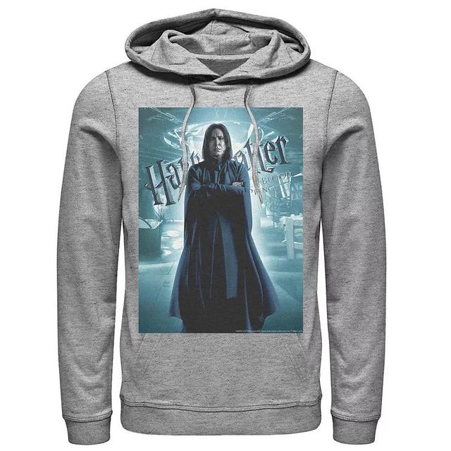 Mens Harry Potter Half-Blood Prince Snape Character Poster Graphic Pullover Hoodie Athletic Grey Product Image