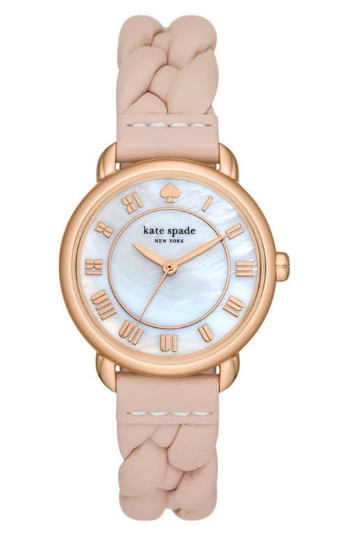 Womens Lily Avenue Rose-Goldtone & Leather Three-Hand Watch Product Image