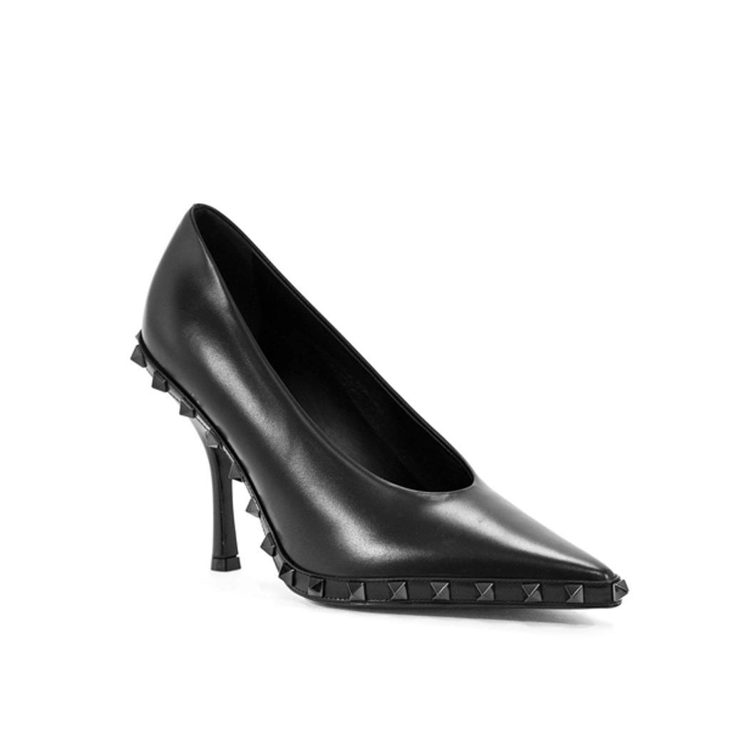 Rockstud Leather Pumps In Black Product Image