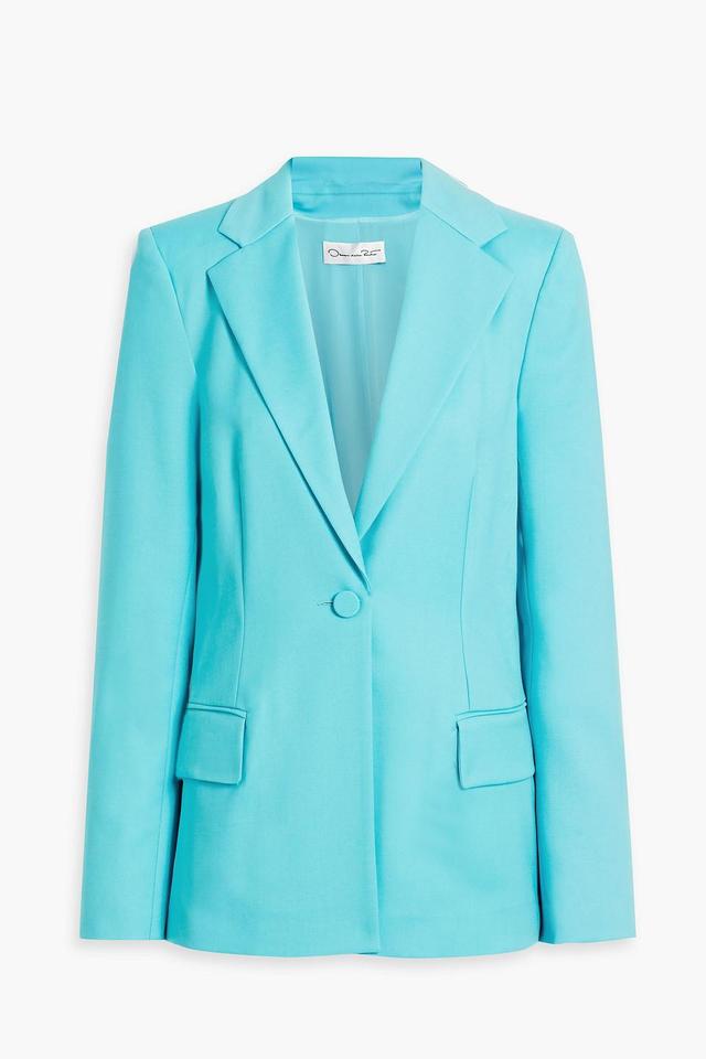 Wool And Mohair-blend Blazer In Turquoise Product Image