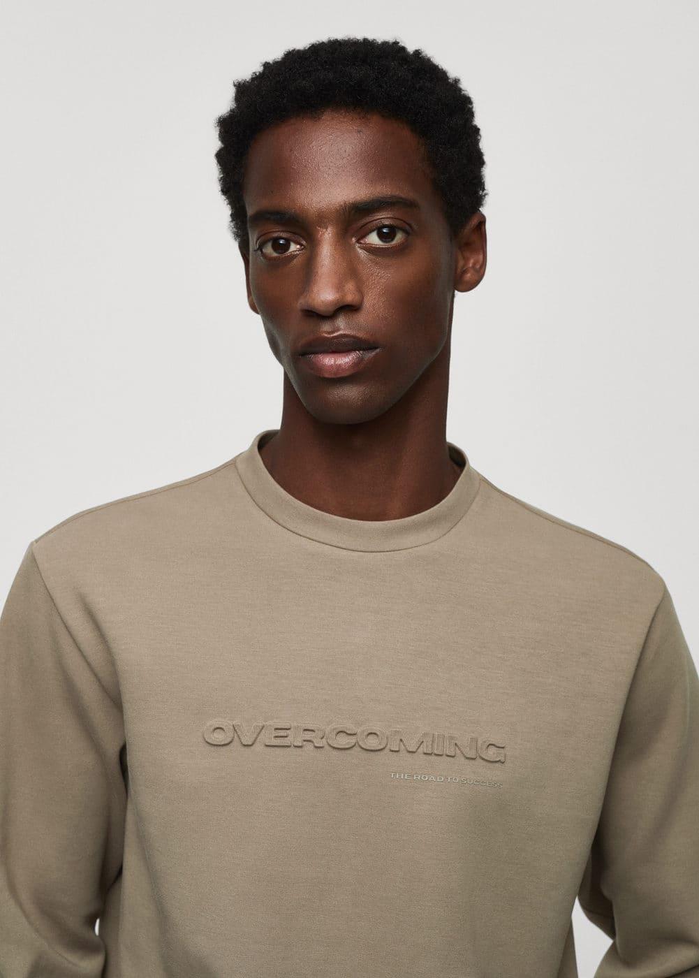 MANGO MAN - Quick-dry embossed sweatshirt medium brownMen Product Image