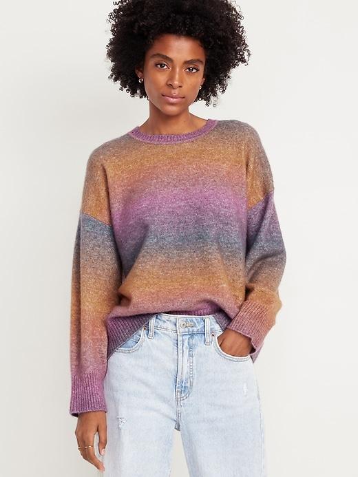 Cozy Crew-Neck Ombré Sweater Product Image