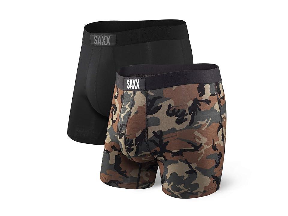 SAXX Men's Vibe Super Soft Boxer Brief 2 Pack - Small - Black/Wood Camo Product Image