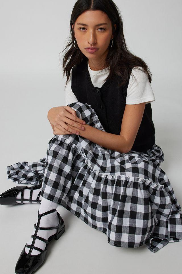 Urban Renewal Remnants Gingham Tiered Maxi Skirt Product Image