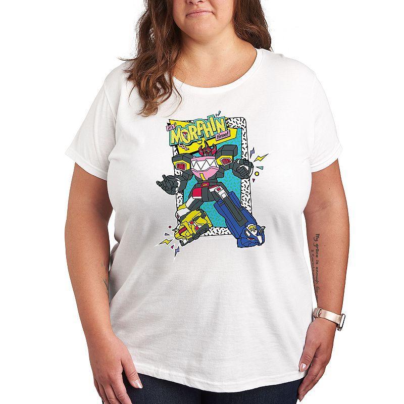 Plus Size Power Rangers Its Morphin Time Graphic Tee, Womens Grey Gray Product Image