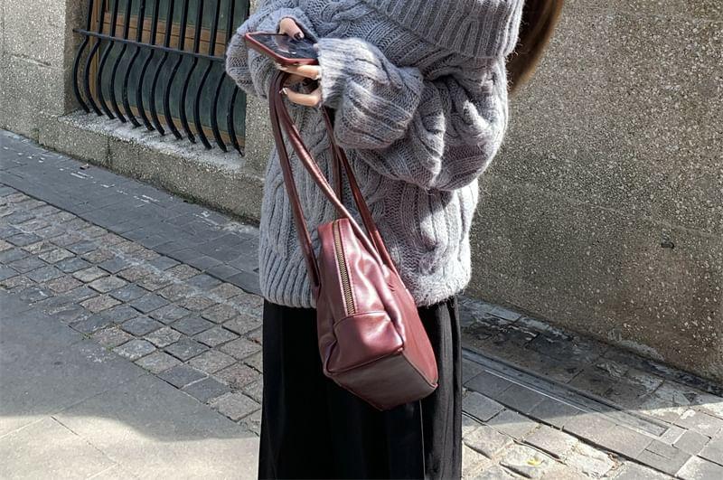 Off-Shoulder Cable-Knit Sweater Product Image