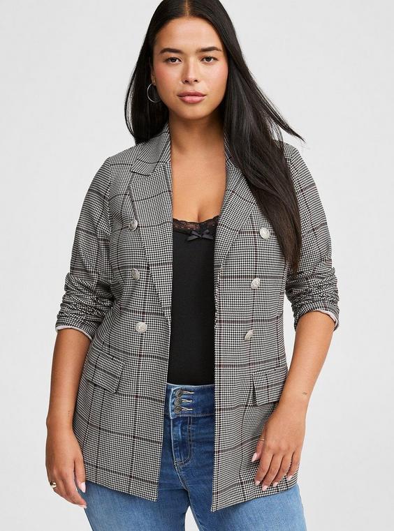 Ponte Double Breasted Relaxed Blazer Product Image