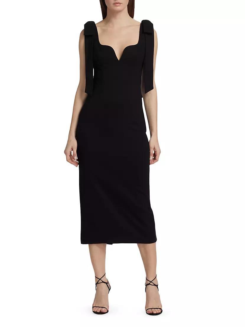 Influential Tie-Shoulder Midi-Dress Product Image