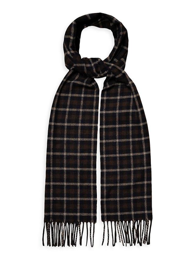 Mens Check Wool Scarf Product Image