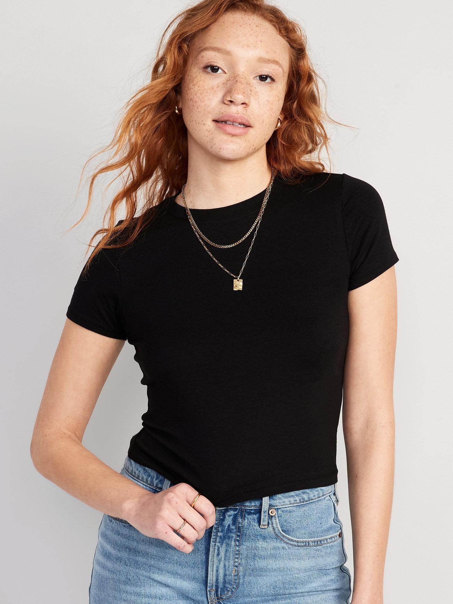 Cropped Bestee Crew-Neck T-Shirt for Women Product Image