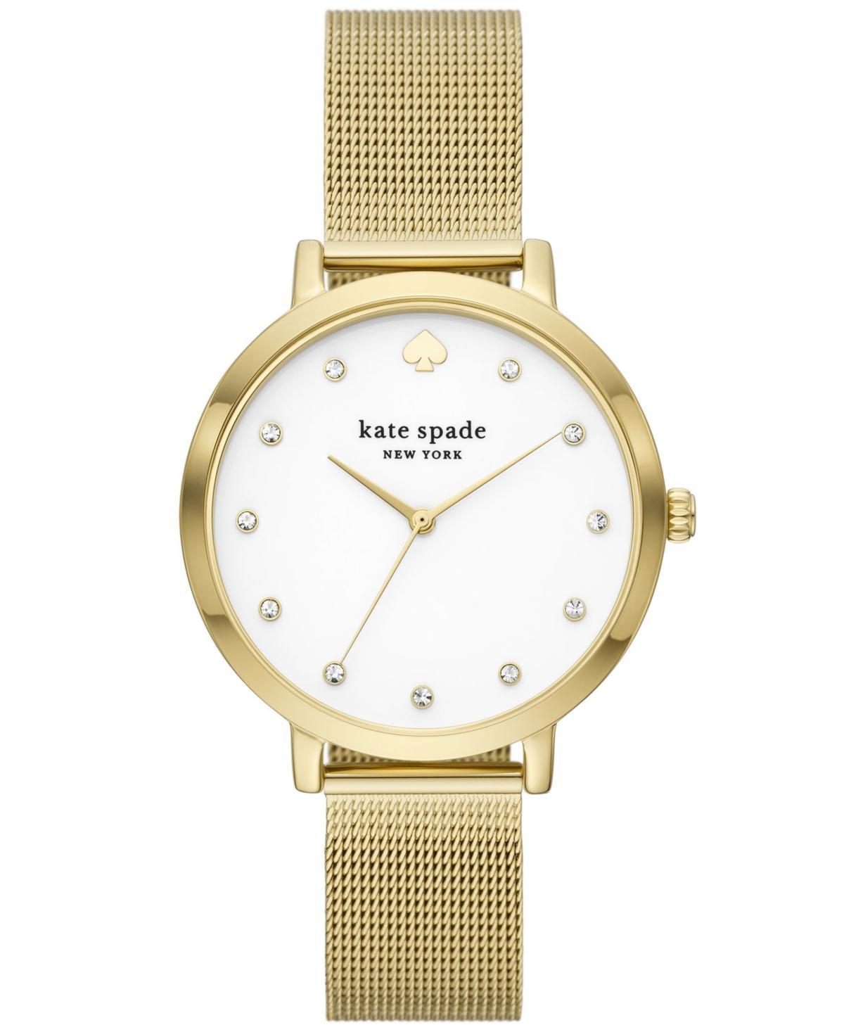 kate spade new york Womens Monterey Three-Hand Gold-Tone Stainless Steel Mesh Watch 38mm, KSW9056 - Gold-Tone Product Image