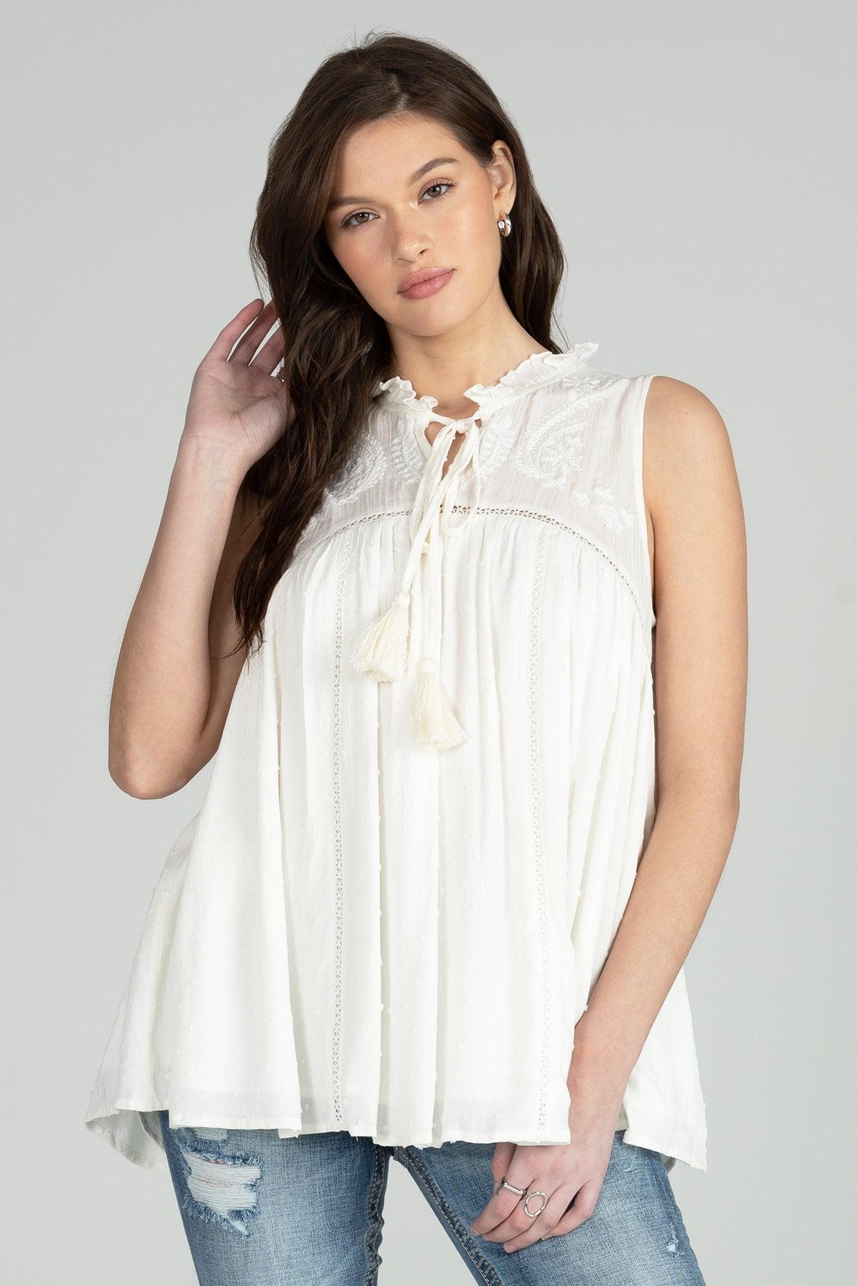 Front Tie Sleeveless Top Product Image