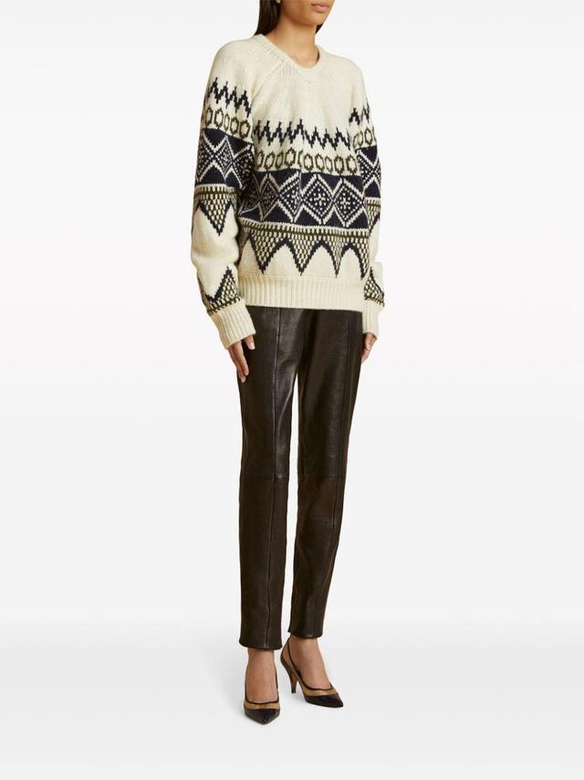 KHAITE The Nalani Patterned Intarsia-knit Jumper In Ivory_multi Product Image