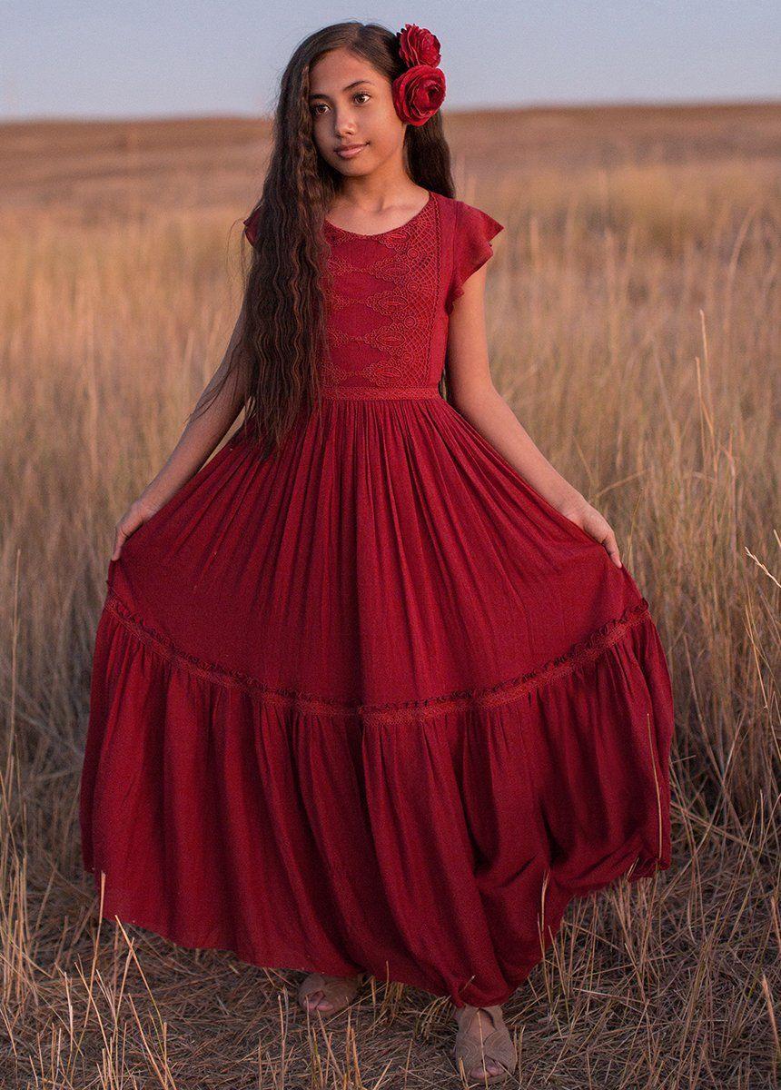 Viola Dress in Crimson Product Image