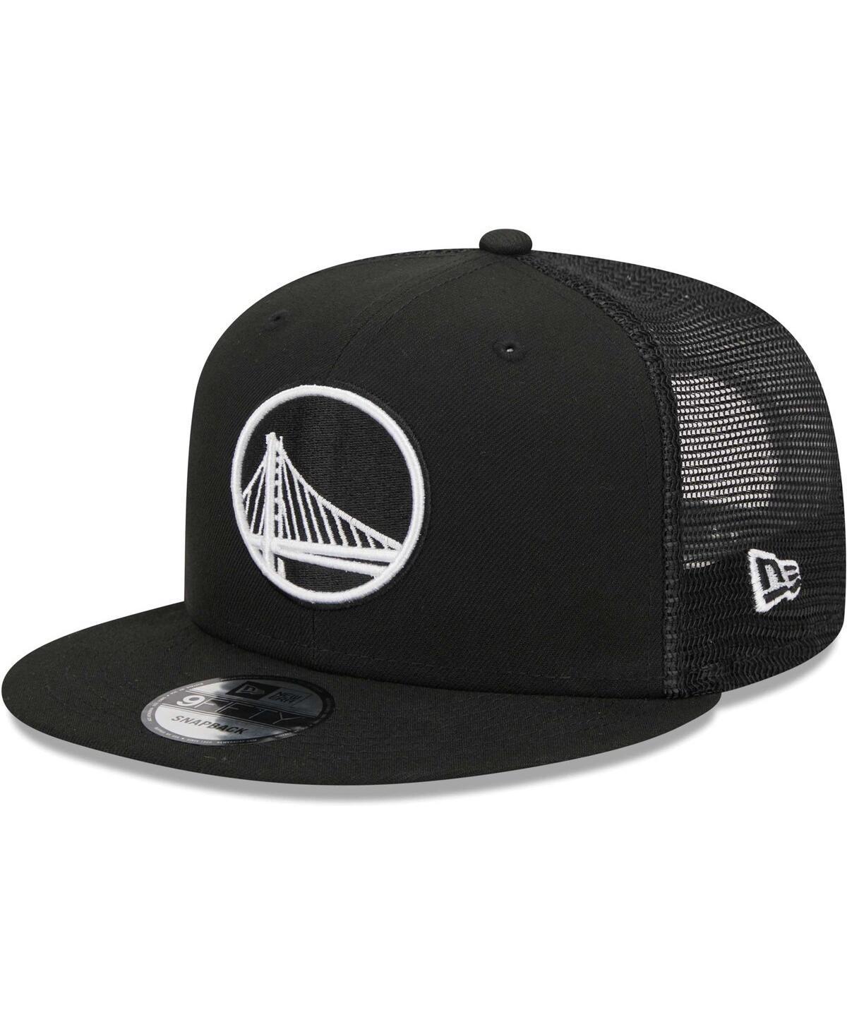 Mens New Era Black Golden State Warriors Evergreen 9FIFTY Trucker Snapback Hat Product Image