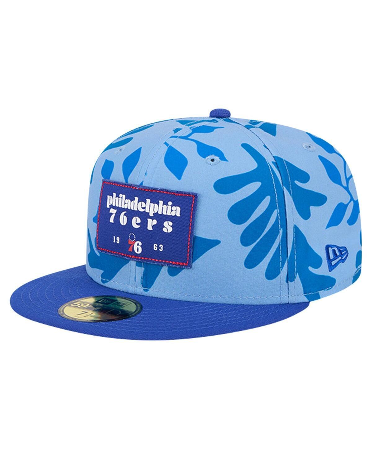 New Era Mens Royal Philadelphia 76ers Palm Fronds 2-Tone 59FIFTY Fitted Hat Product Image