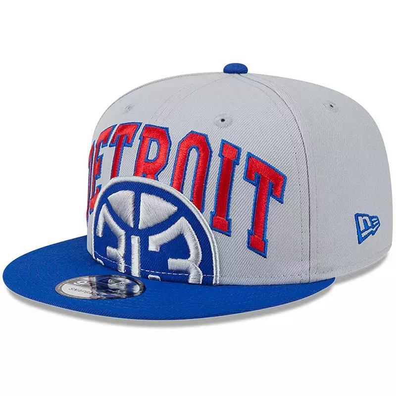 Mens New Era Gray/Blue Detroit Pistons Tip-Off Two-Tone 9FIFTY Snapback Hat Product Image