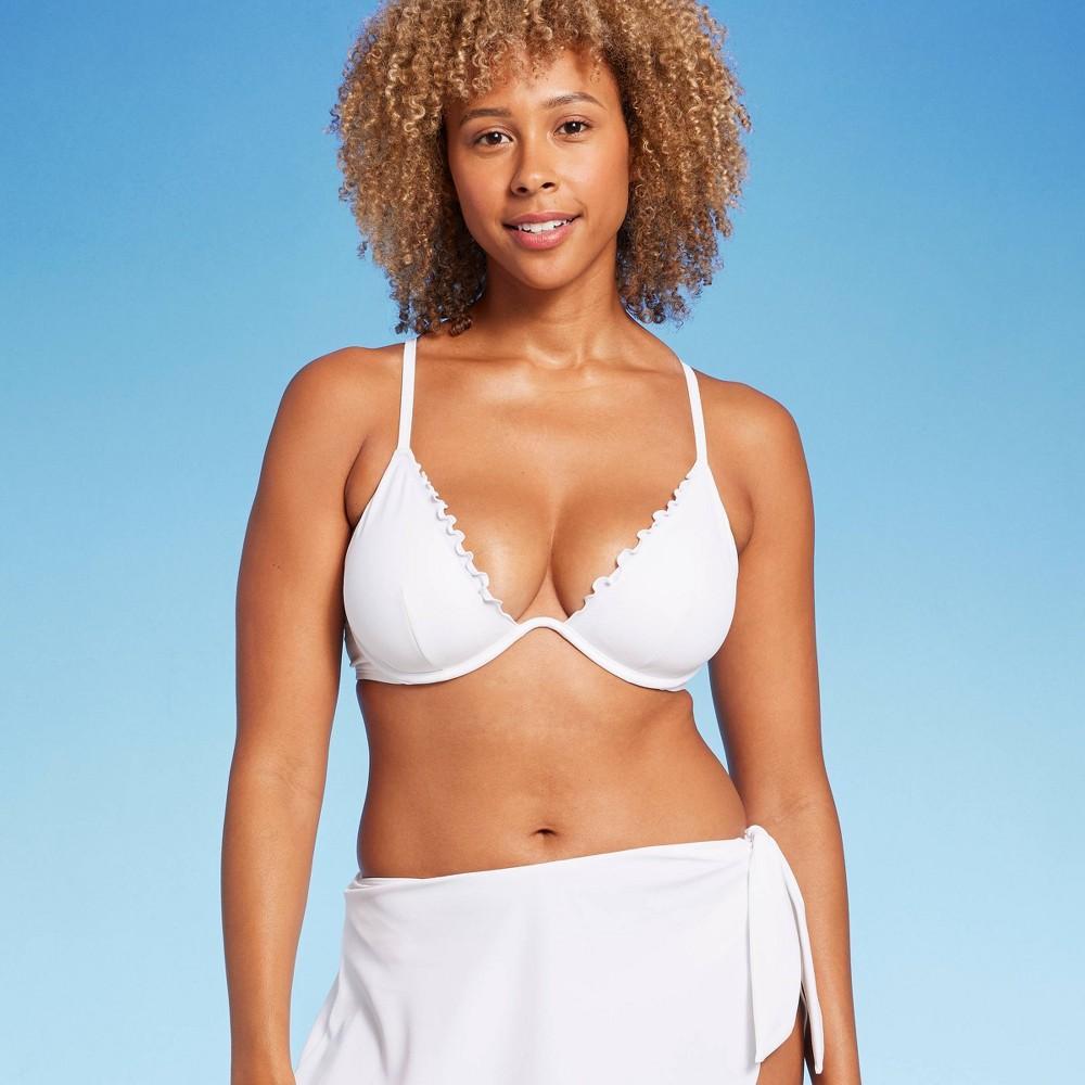 Womens Underwire Ruffle Trim Bikini Top - Shade & Shore Product Image