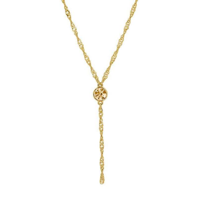 1928 Gold Tone Crystal Y-Necklace, Womens, Lt Beige Product Image