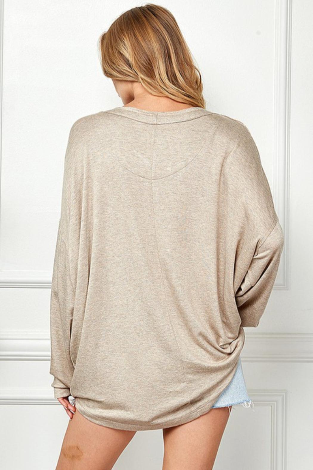 Oversized V Neck Top Female Product Image