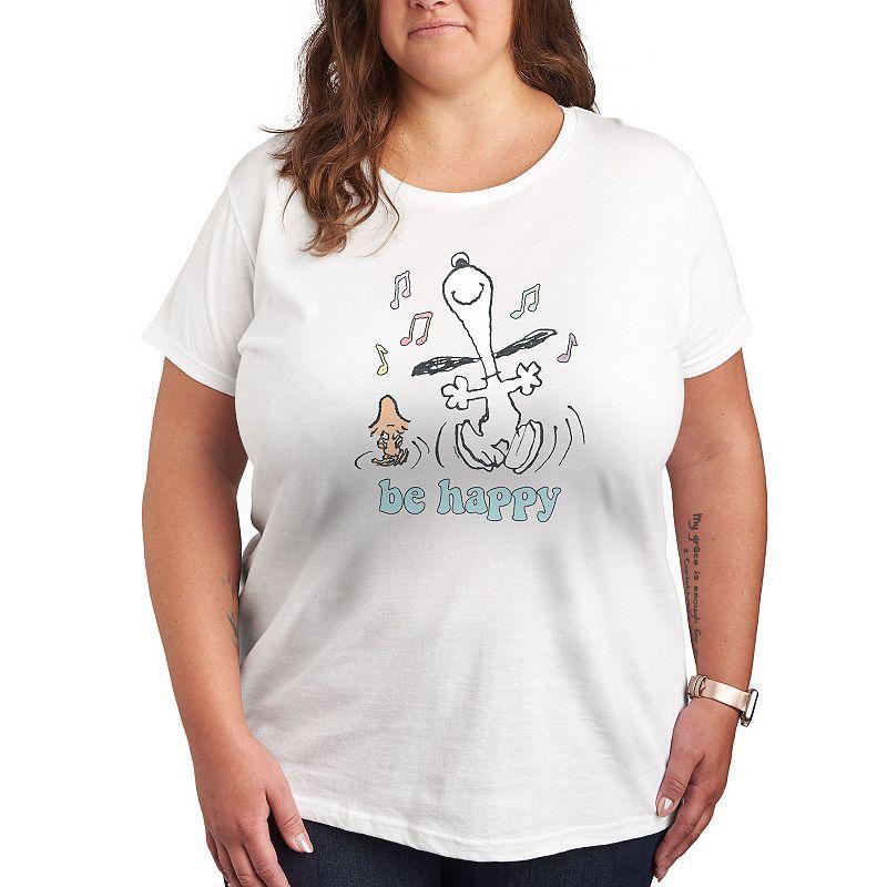 Plus Garfield Im Fine This Is Fine Graphic Tee, Womens Grey Royal Blue Product Image