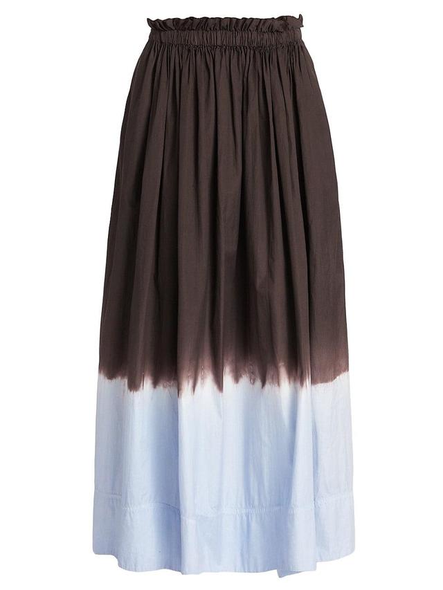 Womens Gina Dip-Dyed Cotton Midi-Skirt Product Image