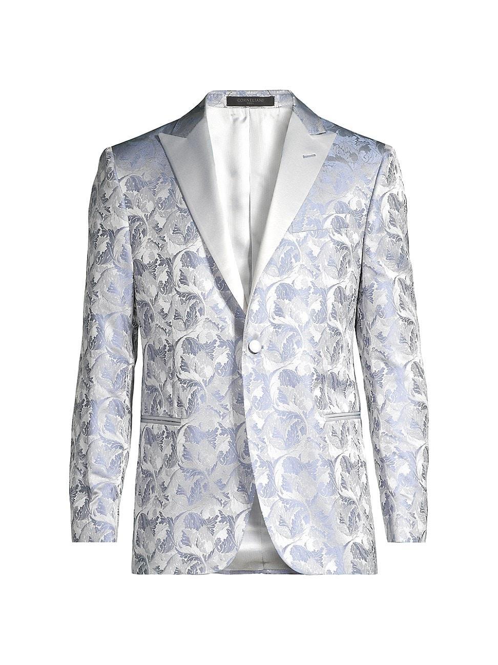 Mens Jacquard Silk-Blend One-Button Dinner Jacket Product Image