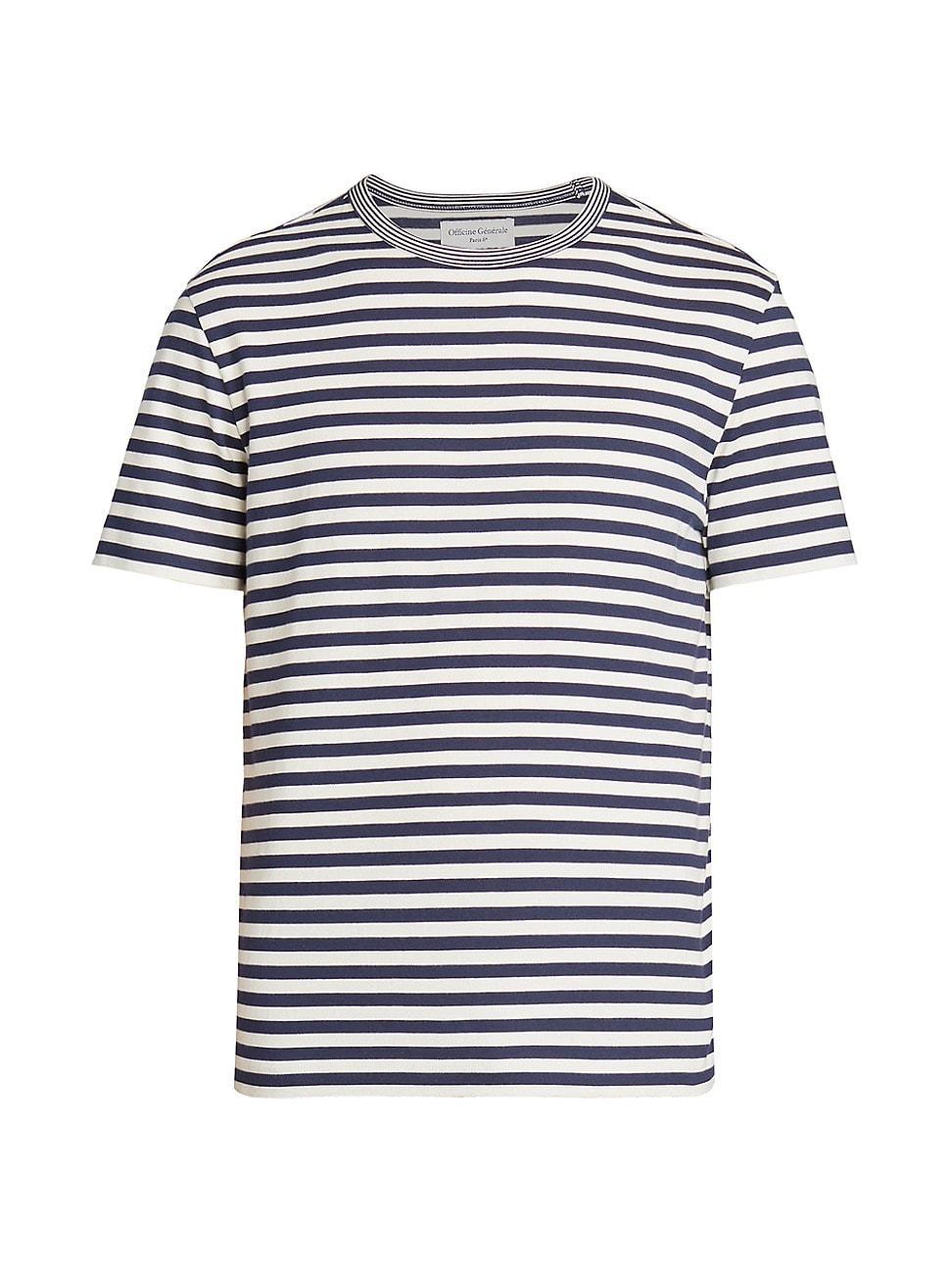 Mens Striped Cotton T-Shirt Product Image