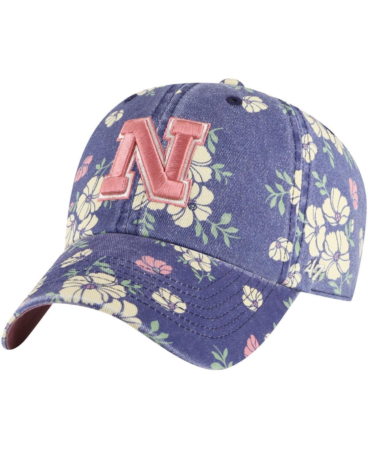 Womens 47 Brand Navy Nebraska Huskers Primrose Clean Up Adjustable Hat Product Image